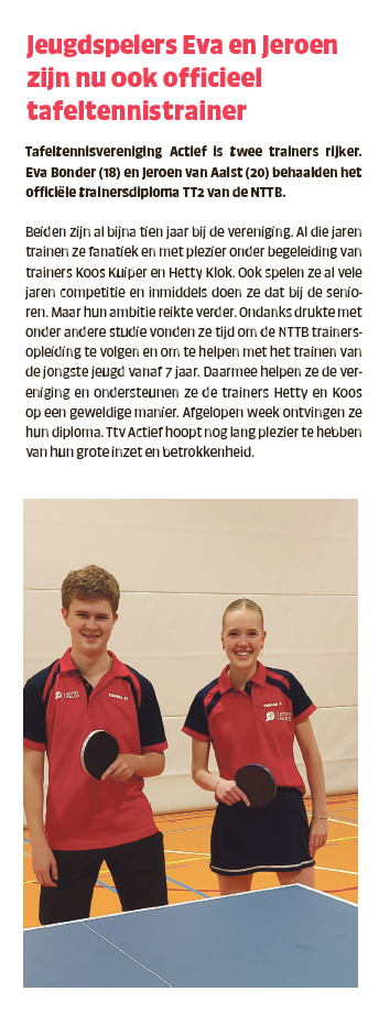 Eva en Jeroen trainer